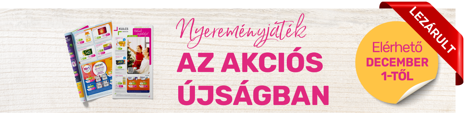 Nyereményjáték az akciós újságban - december