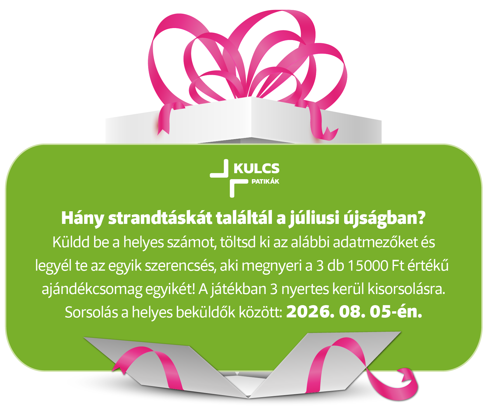 Nyereményjáték az akciós újságban – 2026. július